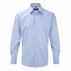 Russell Mens Herringbone Long Sleeve Work Shirt - 14.5, Light Blue