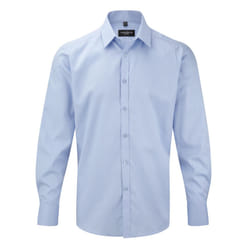 Russell Mens Herringbone Long Sleeve Work Shirt - 14.5, Light Blue
