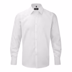 Russell Mens Herringbone Long Sleeve Work Shirt - 14.5, White