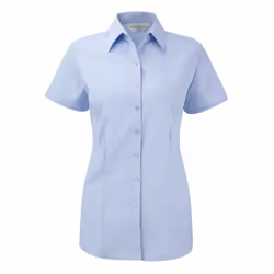 Russell Womens/ladies Herringbone Short Sleeve Work Shirt - 3XL, Light Blue