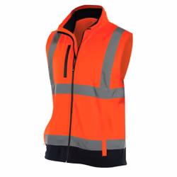 Yoko Mens Hi Vis Softshell Bodywarmer / Workwear - M, Hi Vis Orange/Navy