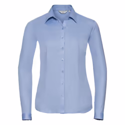 Russell Ladies/Womens Herringbone Long Sleeve Work Shirt - 2XL, Light Blue