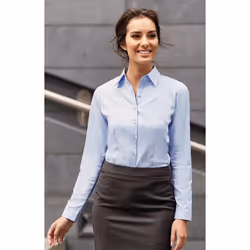Russell Ladies/Womens Herringbone Long Sleeve Work Shirt - 2XL, Light Blue