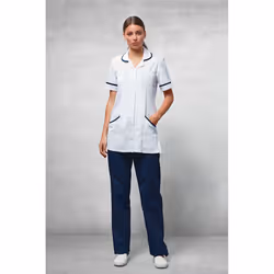 Premier Ladies/Womens Vitality Medical/Healthcare Work Tunic - 16, White/ Navy