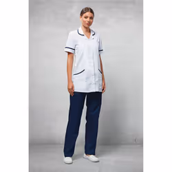 Premier Ladies/Womens Vitality Medical/Healthcare Work Tunic - 16, White/ Navy