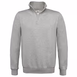 B&C Mens ID.004 1/4 Zip Sweatshirt - S, Heather Grey