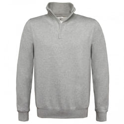 B&C Mens ID.004 1/4 Zip Sweatshirt - S, Heather Grey