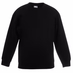 Fruit Of The Loom Kids Unisex Classic 80/20 Set-In Sweatshirt - 12-13, Black