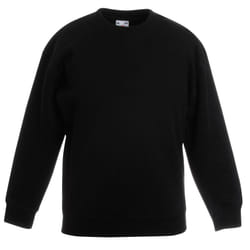 Fruit Of The Loom Kids Unisex Classic 80/20 Set-In Sweatshirt - 12-13, Black