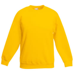 Fruit Of The Loom Kids Unisex Classic 80/20 Set-In Sweatshirt - 12-13, Sunflower