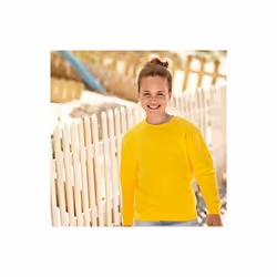 Fruit Of The Loom Kids Unisex Classic 80/20 Set-In Sweatshirt - 12-13, Sunflower