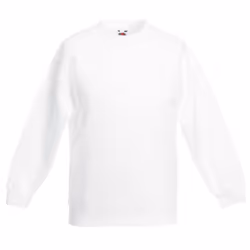 Fruit Of The Loom Kids Unisex Classic 80/20 Set-In Sweatshirt - 12-13, White