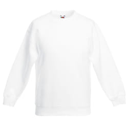 Fruit Of The Loom Kids Unisex Classic 80/20 Set-In Sweatshirt - 12-13, White