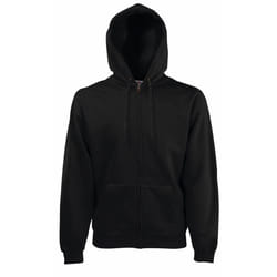 Fruit Of The Loom Mens Premium 70/30 Hooded Zip-Up Sweatshirt / Hoodie - L, Black