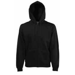 Fruit Of The Loom Mens Premium 70/30 Hooded Zip-Up Sweatshirt / Hoodie - S, Black