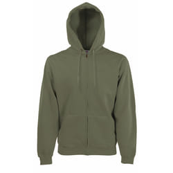 Fruit Of The Loom Mens Premium 70/30 Hooded Zip-Up Sweatshirt / Hoodie - 2XL, Classic Olive