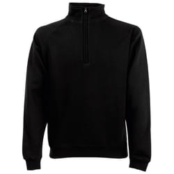 Fruit Of The Loom Mens Premium 70/30 Zip Neck Sweatshirt - L, Black