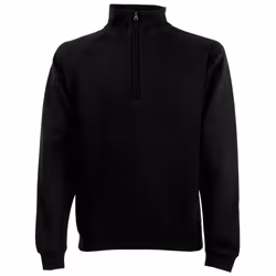 Fruit Of The Loom Mens Premium 70/30 Zip Neck Sweatshirt - XL, Black