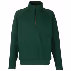 Fruit Of The Loom Mens Premium 70/30 Zip Neck Sweatshirt - XL, Bottle Green
