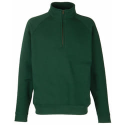 Fruit Of The Loom Mens Premium 70/30 Zip Neck Sweatshirt - XL, Bottle Green