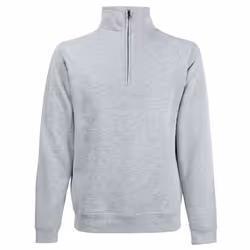 Fruit Of The Loom Mens Premium 70/30 Zip Neck Sweatshirt - S, Heather Grey