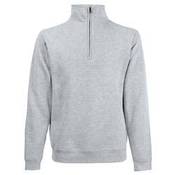 Fruit Of The Loom Mens Premium 70/30 Zip Neck Sweatshirt - S, Heather Grey