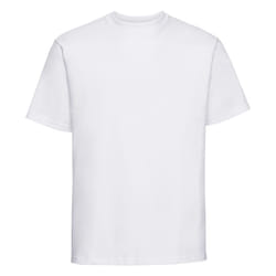 Russell Europe Mens Classic Heavyweight Ringspun Short Sleeve T-Shirt - S, White