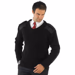 Yoko Mens V-Neck NATO Security Sweater / Workwear - 4XL, Black