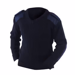 Yoko Mens V-Neck NATO Security Sweater / Workwear - M, Navy Blue