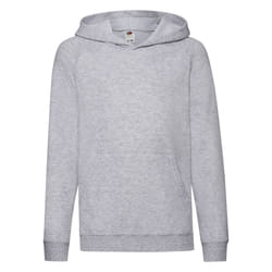 Fruit Of The Loom Childrens Unisex Lightweight Hooded Sweatshirt / Hoodie - 12-13, Heather Grey