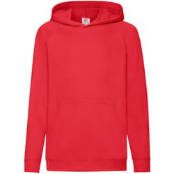 Fruit Of The Loom Childrens Unisex Lightweight Hooded Sweatshirt / Hoodie - 9-11, Red