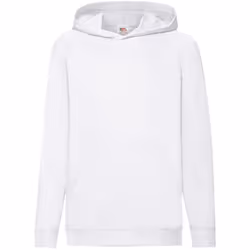 Fruit Of The Loom Childrens Unisex Lightweight Hooded Sweatshirt / Hoodie - 5-6, White
