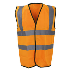 Warrior Mens High Visibility Safety Waistcoat / Vest - L, Fluorescent Orange