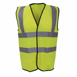 Warrior Mens High Visibility Safety Waistcoat / Vest - 4XL, Fluorescent Yellow