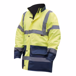 Warrior Mens Denver High Visibility Safety Jacket - XXL, Fluorescent Yellow