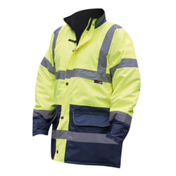 Warrior Mens Denver High Visibility Safety Jacket - XXL, Fluorescent Yellow