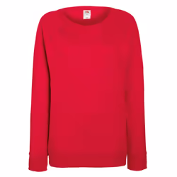 Fruit OF The Loom Ladies Fitted Lightweight Raglan Sweatshirt (240 GSM) - XS, Red