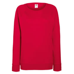 Fruit OF The Loom Ladies Fitted Lightweight Raglan Sweatshirt (240 GSM) - XS, Red