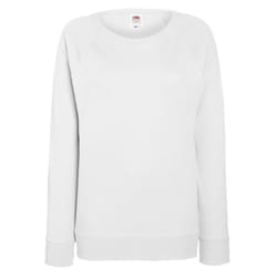 Fruit OF The Loom Ladies Fitted Lightweight Raglan Sweatshirt (240 GSM) - 2XL, White