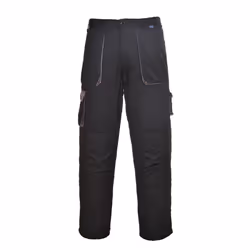 Portwest Mens Texo Contrast Workwear Trousers - L/R, Black