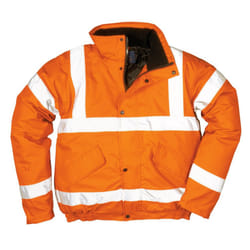 Portwest Mens Hi-Vis Safety Workwear Bomber Jacket GO/RT - XXL, Orange