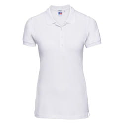 Russell Womens/Ladies Stretch Short Sleeve Polo Shirt - M, White