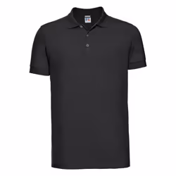 Russell Mens Stretch Short Sleeve Polo Shirt - XL, Black