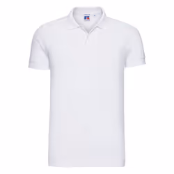 Russell Mens Stretch Short Sleeve Polo Shirt - 3XL, White