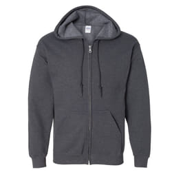 Gildan Heavy Blend Unisex Adult Full Zip Hooded Sweatshirt Top - S, Dark Heather