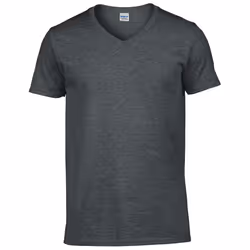 Gildan Mens Soft Style V-Neck Short Sleeve T-Shirt - M, Dark Heather