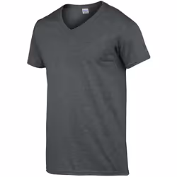 Gildan Mens Soft Style V-Neck Short Sleeve T-Shirt - M, Dark Heather