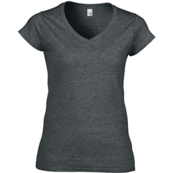 Gildan Ladies Soft Style Short Sleeve V-Neck T-Shirt - M, Dark Heather
