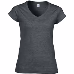 Gildan Ladies Soft Style Short Sleeve V-Neck T-Shirt - 2XL, Dark Heather