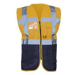 Yoko Hi-Vis Premium Executive/Manager Waistcoat / Jacket - 3XL, Orange/Navy